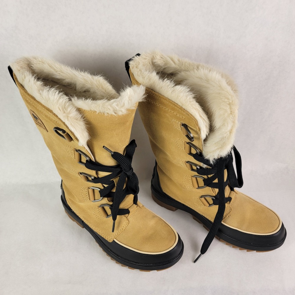 Sorel Tivoli IV Tall Waterproof Winter Boots Tan Black Womens 8.5 Snow Normcore - Picture 11 of 11